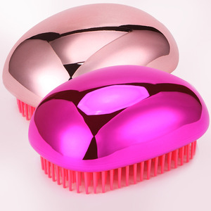 Egg Shaped Massage Comb Rose Gold <b>Silicone</b> Bristles Compact Hair Styling <b>Tool</b> - Product Image 2