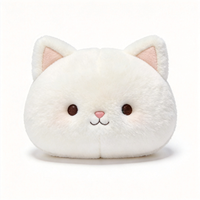 Nouveau style 2026 : Peluche chat blanc moelleuse et mignonne, coussin en peluche doux avec rembourrage en coton PP, personnalisable