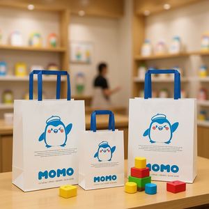 Sacs shopping en papier personnalisés imprimés pour entreprises, mini sacs cadeaux avec logo personnalisé, directement de l'usine - Product Image 5