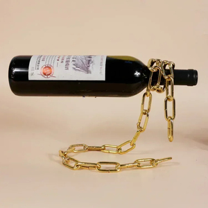 Porte-bouteilles suspendu en chaîne de haute qualité pour vin rouge, support métallique pour bouteilles de vin, décoration de restaurant, ornement de bar - Product Image 3