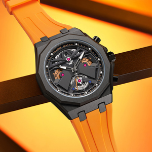 Orologio da polso uomo LILUOKE orologio al quarzo in acciaio inossidabile cinturino in Silicone orologi di moda impermeabili per gli uomini Sport <span class=keywords><strong>Watch</strong></span> - Product Image 4