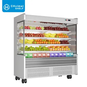 Commercial Display Refrigerator Supermarket Fresh Fruit And Vegetable Milk Open Chiller Showcase