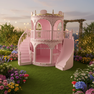 Luxury Modern Round Castle Princess Children's Bunk <strong>Bed</strong> Furniture Set Curved <strong>Slide</strong> for Girls Wood Bedroom Set Home Furniture - Product Image 6