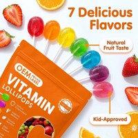 Sucettes OEM au goût de fruits qui stimulent la fonction du système immunitaire, sucettes dures à la vitamine C