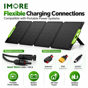Panneau solaire pliable 300W pour camping, module monocristallin ETFE avec connecteurs MC4 pour caravane, camping-car, randonnée et utilisation portable. - Product Image 2