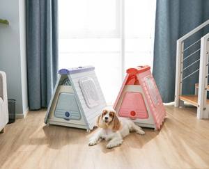 Perrera plegable de plástico para perros, casa para mascotas con forma de tienda para interior y exterior - Product Image 2