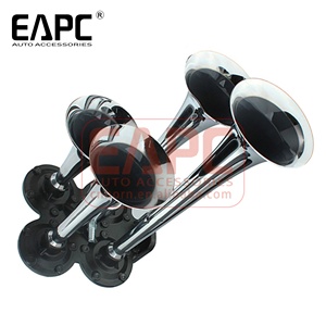 OE 312 trompeta 4 trompeta tren ruidoso camión bocina de aire coche camión barco tren autobús modificado 12V cuerno Metal cromado - Product Image 6