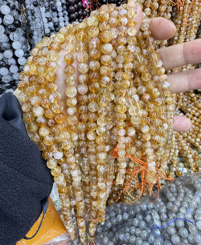 Reiki Healing Natural Citrine Beads Round Beads Citrine Crystal Quartz Original Citrine 8mm 10mm 15.5 Strand for Jewelry Making