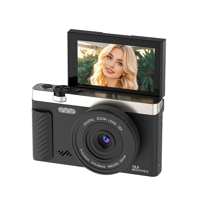 New Arrival 4K 2160P 75MP Digital Camera WIFI 18X Digital Zoom with AF 3inch Flip Screen Flash Light Time Lapse Beauty Camera