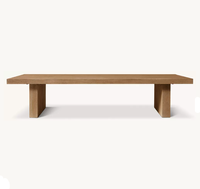 Table basse rectangulaire en chêne RH - Meuble de salon minimaliste en bois massif, durable et mobile