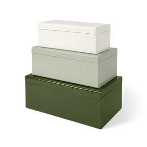 Coffret de 3 boîtes de rangement en fer européen durables Unicorn Handicrafts |   Coffres décoratifs empilables faciles à nettoyer pour la maison - Product Image 2