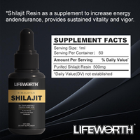 LIFEWORTH GMP Shilajit Shilajeet de l'Himalaya pur Goutte liquide riche en acide fulvique naturel de marque privée