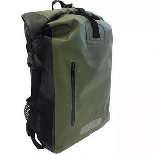 Muestra gratis de lona de PVC de alta resistencia Roll-top Ocean Pack Bolsa de playa Viaje al aire libre Impermeable Bolsa seca Mochila - Product Image 3