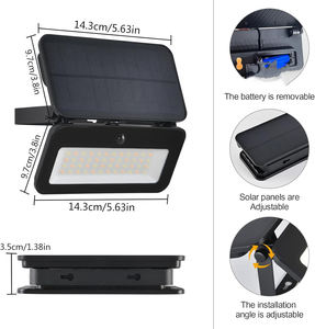 Projecteur Solaire LED Extérieur Haute Puissance 30W 50W 100W 200W 300W à Télécommande, 2000 Lumens, Vente en Gros - Product Image 2