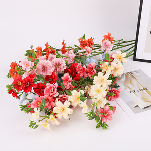 Ramo de Rosas Artificiales de Seda, Alta Simulación, Decoración para Bodas, Rojo, Rosa, Melocotón, Azul, Naranja, Multicolor, Decoración para el Hogar - Product Image 3