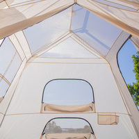 Tente de camping spacieuse à double couche pour l'extérieur avec structure en alliage d'aluminium durable, indice d'étanchéité PU 3000 mm, pour 6 à 8 personnes