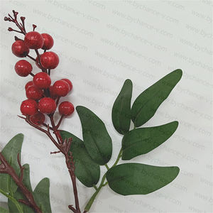 Yapay meyve kırmızı çilek bearberry kızılcık holly meyve şube yapay bitki için parti olay çiçek aranjmanı - Product Image 4