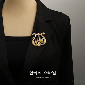 Broche harpe minimaliste pour robe or Note de musique Badge Octave broches pour étudiant sac à dos décoration - Product Image 3