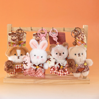Porte-clés en peluche le plus vendu avec mousqueton multifonction et boucle élastique, palette chocolat, pour service ODM