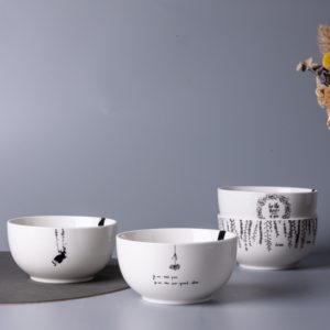 Tazones de Cerámica de Cuento de Hadas, Ilustración Vintage en Blanco y Negro, Tazones para Sopa/Cereal con Frases Inspiradoras - Product Image 2