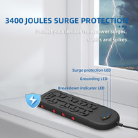 Multiprise universelle 10 prises avec 4 ports USB, protection contre les surtensions, boîtier en PC ignifuge, 110-250V, câble de 1,5m, nouvelle tendance OEM&ODM