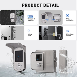 Ngoài trời thông minh khóa với ngón tay in truy cập kỹ thuật số thép không gỉ Nhà Máy Giá cổng cho nhôm và cửa gỗ - Product Image 2