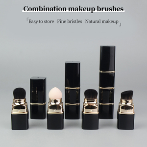 Pinceaux de maquillage de luxe OEM multifonctionnels, mini, portables, durables, abordables, pour le visage, format voyage, végétaliens, personnalisés, 3 en 1, 4 en 1 - Product Image 2