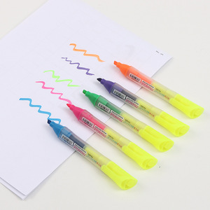 Ensemble de surligneurs double embout YS-820, pointe biseautée, effaçables, double couleur, marqueurs de papeterie de bureau, taille normale - Product Image 1