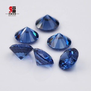 Baifu เครื่องประดับอัญมณี CZ zircon ไพลินเข้ม8มม - Product Image 3
