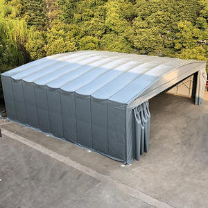 เต็นท์รถยนต์แบบพับเก็บได้สำหรับใช้งานกลางแจ้ง โครงเหล็กชุบสังกะสี พร้อมผ้าคลุม PVC แบบดึง-ผลักง่าย ใช้เป็นโรงรถเคลื่อนที่หรือกันสาด - Product Image 1