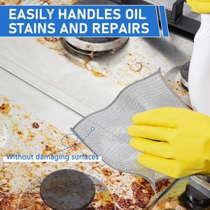 Multipurpose Metal <b>Wire</b> Cleaning Cloth Wall Kitchen Car Scrubber Dishwashing Rags Non Scratch Wipes - Product Image 6