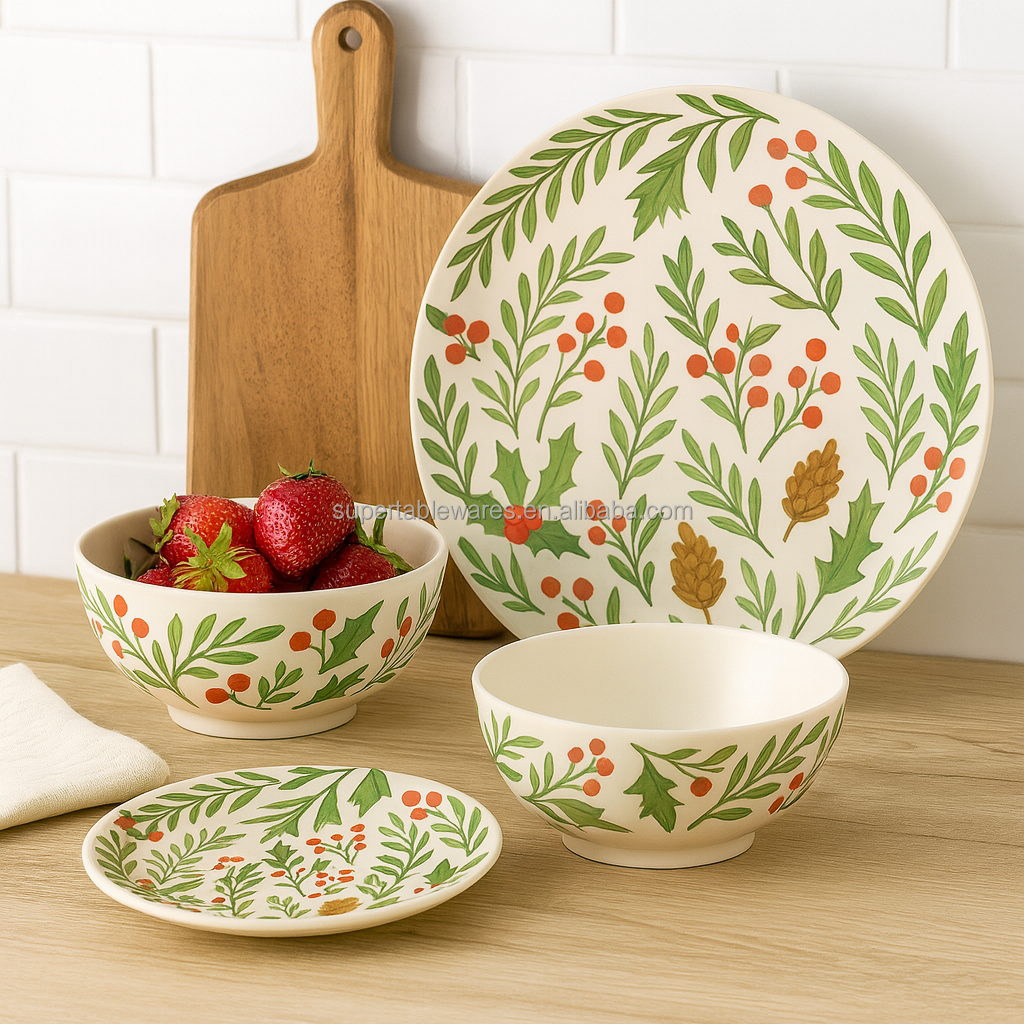 Melamine Dinner Set for Christmas Durable Stylish