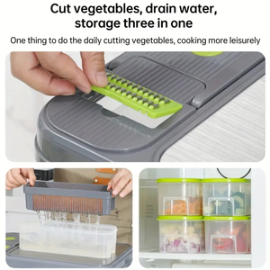 <span class=keywords><strong>Mandoline</strong></span> manuelle de cuisine pour pommes de terre et oignons, <span class=keywords><strong>râpe</strong></span>, hachoir à légumes portable, coupe-légumes multifonctionnel avec récipient - Product Image 5
