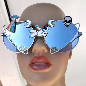 Gafas de Sol Redondas de Metal para <span class=keywords><strong>Mujer</strong></span>, Certificadas por la CE, Artículos Decorativos Modernos y a la Moda que Brindan Protección UV Esencial - Product Image 5