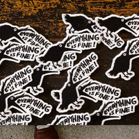 Patch brodé Everything Is Fine Crow, patch drôle Crow avec citation, patch Black Crow pour vestes, sacs et accessoires
