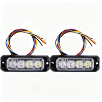 Feux de signalisation d'avertissement à LED 12W, 16 modes stroboscopiques, pour montage latéral sur camion, boîtier en alliage d'aluminium, multicolores, clignotants d'urgence