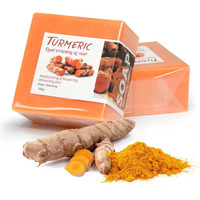 Savon au Curcuma Personnalisé avec Logo, Éclat Botanique Nid d'Abeille, Solution Efficace pour l'Élimination de l'Hyperpigmentation, Vente en Gros