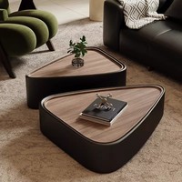 Table basse en bois avec espace de rangement, design minimaliste de style vintage pour salon, petits appartements, meubles de maison