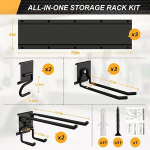 Wall Mount Garage <b>Tool</b> Organizer Yard Garden <b>Tool</b> Storage <b>Rack</b> Organizer Adjustable Garage Organizers Storage for Garden <b>Tools</b> - Product Image 4