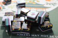 Nouvel ensemble de 160 tuiles de mahjong américaines en acrylique à imprimé léopard, jeu de société pliable et portable, livraison rapide