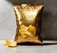 Sacs d'emballage personnalisés en aluminium imprimé, scellés au dos, pour snacks du Ramadan, aliments soufflés, chips de pommes de terre et de plantains