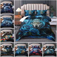 Loup haut de gamme 3d imprimé modèles personnalisés grande taille prix de gros hiver couette ensemble de couette