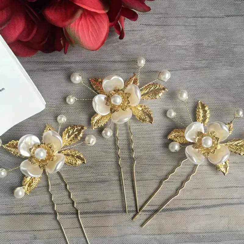 Sweet U Shape Little Flowers Headpiece Hair Bun Pin Wedding Hair Pieces Accessories Floral Headpiece For Wedding