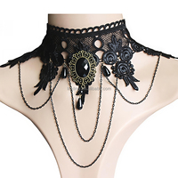 Collier ras du cou gothique pour femmes, collier en dentelle victorienne pour fêtes originales, Halloween, cosplay, séances photo vintage, décorations de Pâques