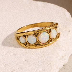 S925 Sterling Silver Vintage <b>Opal</b> Row Inlaid <b>Ring</b> Niche Luxury High Sense Ladies Stackable Daily Commute Banquet Finger <b>Ring</b> - Product Image 3