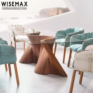 MUEBLES WISEMAX, muebles <span class=keywords><strong>de</strong></span> <span class=keywords><strong>comedor</strong></span> modernos, mesa <span class=keywords><strong>de</strong></span> <span class=keywords><strong>comedor</strong></span> <span class=keywords><strong>rectangular</strong></span> <span class=keywords><strong>de</strong></span> <span class=keywords><strong>vidrio</strong></span> templado, patas <span class=keywords><strong>de</strong></span> madera para restaurante, sala <span class=keywords><strong>de</strong></span> estar - Product Image 5