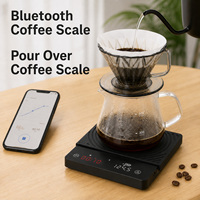   Balance à café avec minuteur 0,1g, balance à café pour infusion avec débitmètre, rechargeable par USB-C