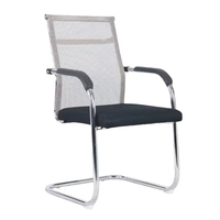 Chaise de bureau en maille sans roulettes à prix bas, vente en gros d'usine, chaise de conférence, chaise pour personnel de bureau