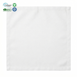 Commercial Catering 20x20 Inch White Poly Cotton Cloth Napkins Eco-Friendly Waterproof Reusable Custom Wash Label for Trade Show - Product Image 1