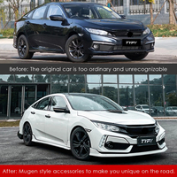 Accesorios de Coche Spoiler de Labio de Parachoques Delantero y Divisor Lateral para Honda Civic 10ª Gen Modificaciones Body Kit Estilo Mugen